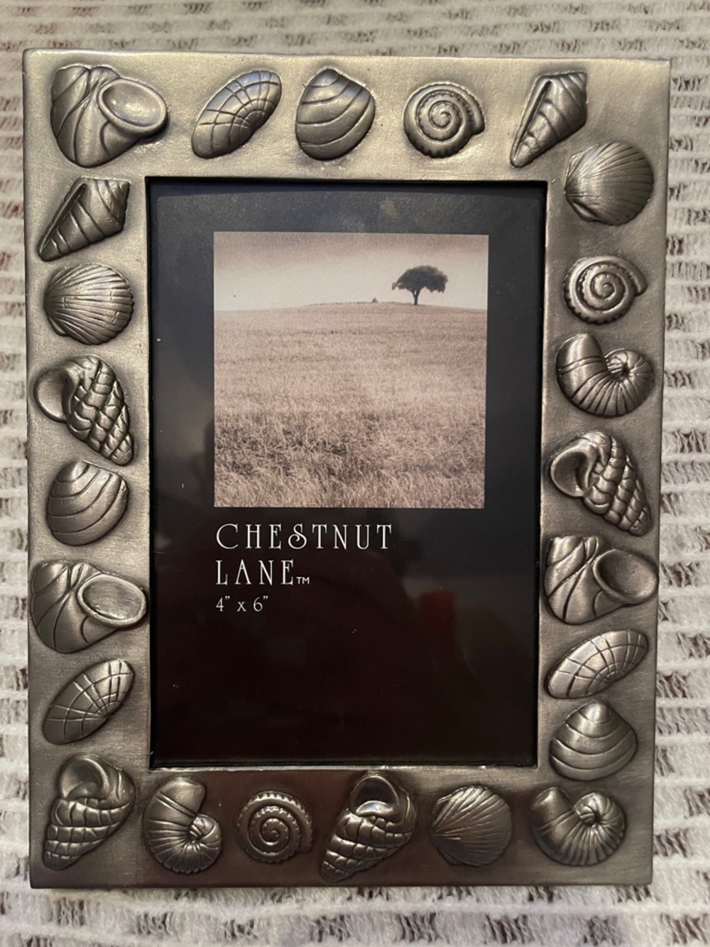 NWOT Pewter Seashell 4x6 Picture Frame - Nautical Coastal Beach Decor